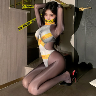 欧美风仿胶带捆绑连体衣裸臀免脱勒裆诱惑睡衣qqny情调趣味内衣