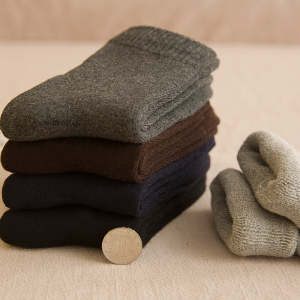 袜子男秋冬季加厚保暖男袜纯棉袜男士全棉毛圈加绒羊毛袜中筒袜子