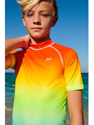 Быстросохнущий пляжный детский купальник для мальчиков, 2024 года, защита от солнца, короткий рукав