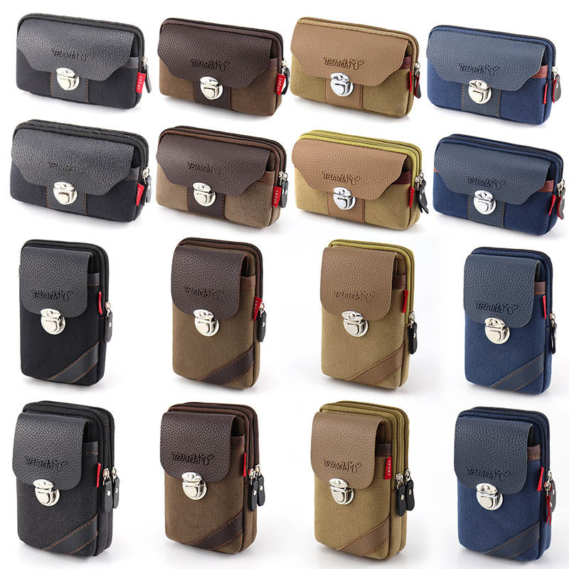 6寸手机包跑步多功能帆布挂包男穿皮带腰包手机袋5.5寸零钱包横竖,运动包/户外包/配件,腰包,淘宝优惠券,粉丝福利购,淘宝优惠卷