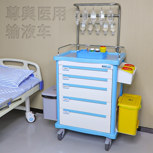 医院输液车多功能医疗急救车推车加厚加长医疗车双排输液车双排