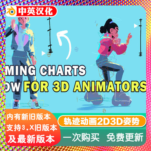 blender插件中文 Simple Animation Graph 1.83 轨迹动画2D3D姿势