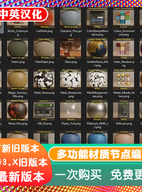 Blender插件 Material Nodes 5.3 +教程 多功能材质节点编辑器