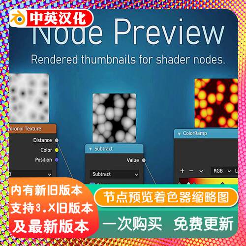 blender插件双语 Node Preview 1.23 节点缩略图可视化预览着色器