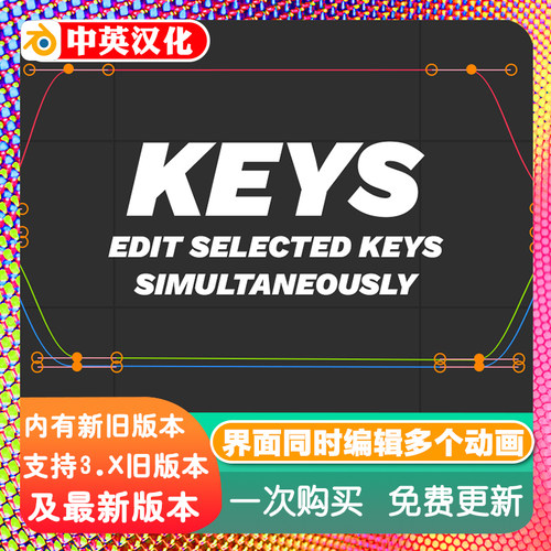 Blender插件 Keys多关键帧同步编辑工具可视化UI界面批量管理动画
