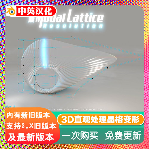 Blender插件 Modal Lattice Resolution模态晶格分辨率3D视图窗口