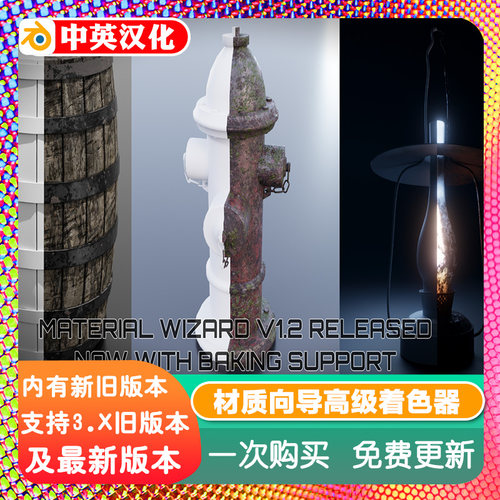 Blender插件 Material Wizard 2.0 材质向导高级着色器编辑器