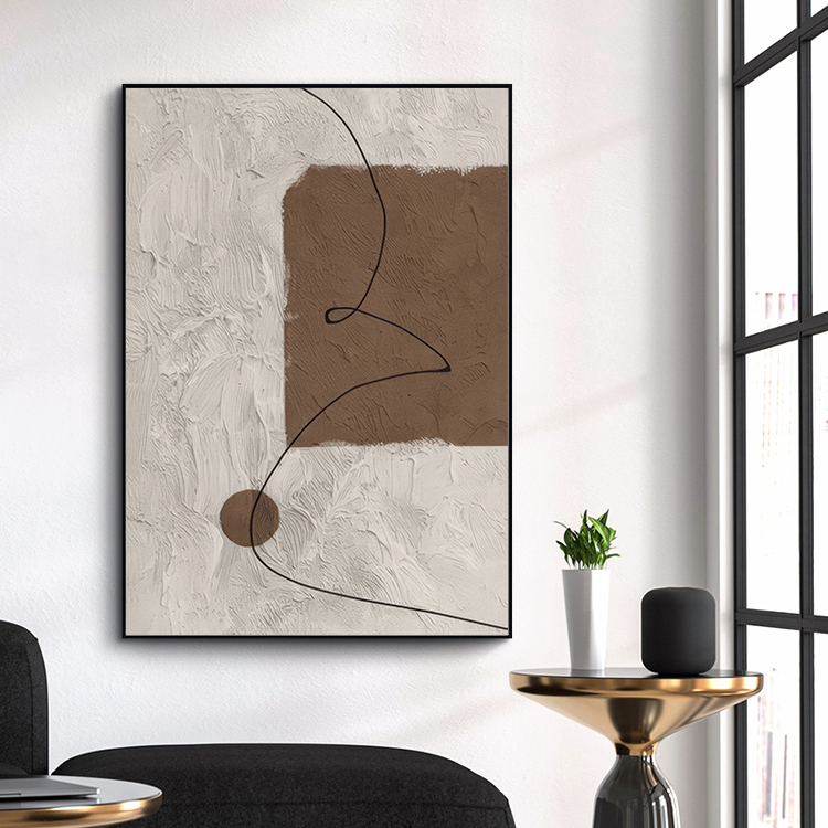 现代简约客厅装饰画抽象奶油风
