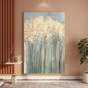 美式 饰画过道走廊挂画客厅入户楼梯大幅落地壁画 简约发财树玄关装