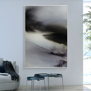 客厅抽象挂画现代简约沙发背景墙装 饰画几何色块玄关走廊过道壁画