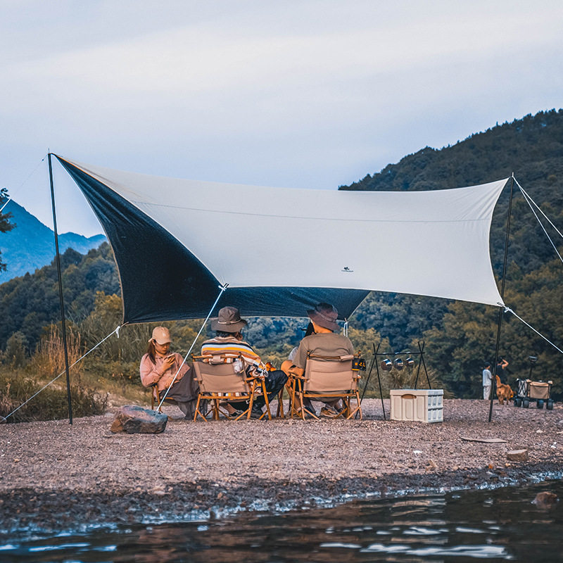 六角天幕露营帐篷夏诺多吉户外黑胶加厚防雨防晒遮阳棚便携式简易