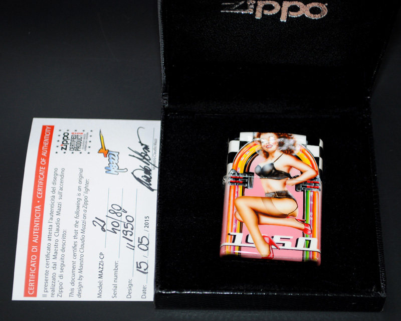 原装正品Zippo芝宝打火机-精品收藏-2015年Mazzi手绘1950海报女郎