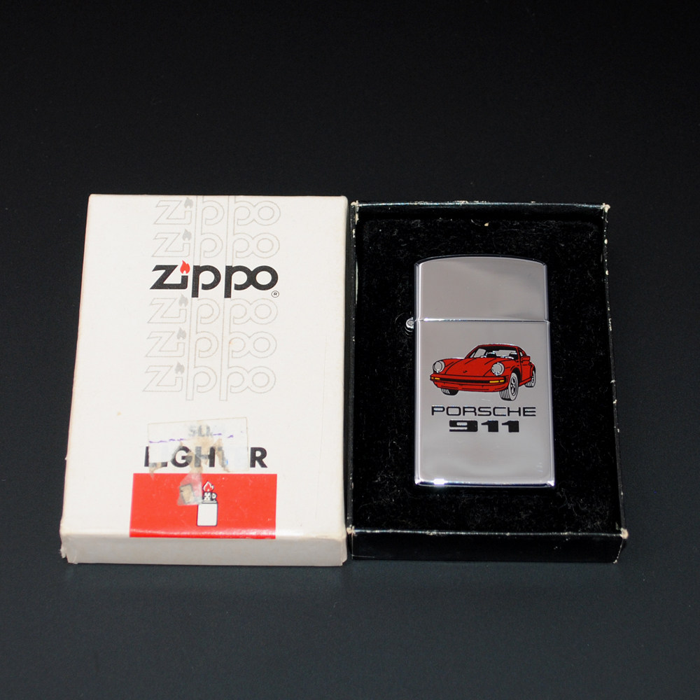 原装正品Zippo打火机-老机收藏-1984年保时捷911纪念纤巧窄版款