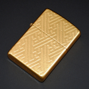 正品 2002年日版 Zippo打火机 收藏 霉化纹金箔机 绝版 原装