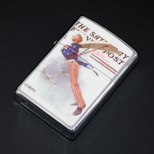 收藏 原装 绝版 Zippo打火机 2002年星期六晚报山姆大叔 正品