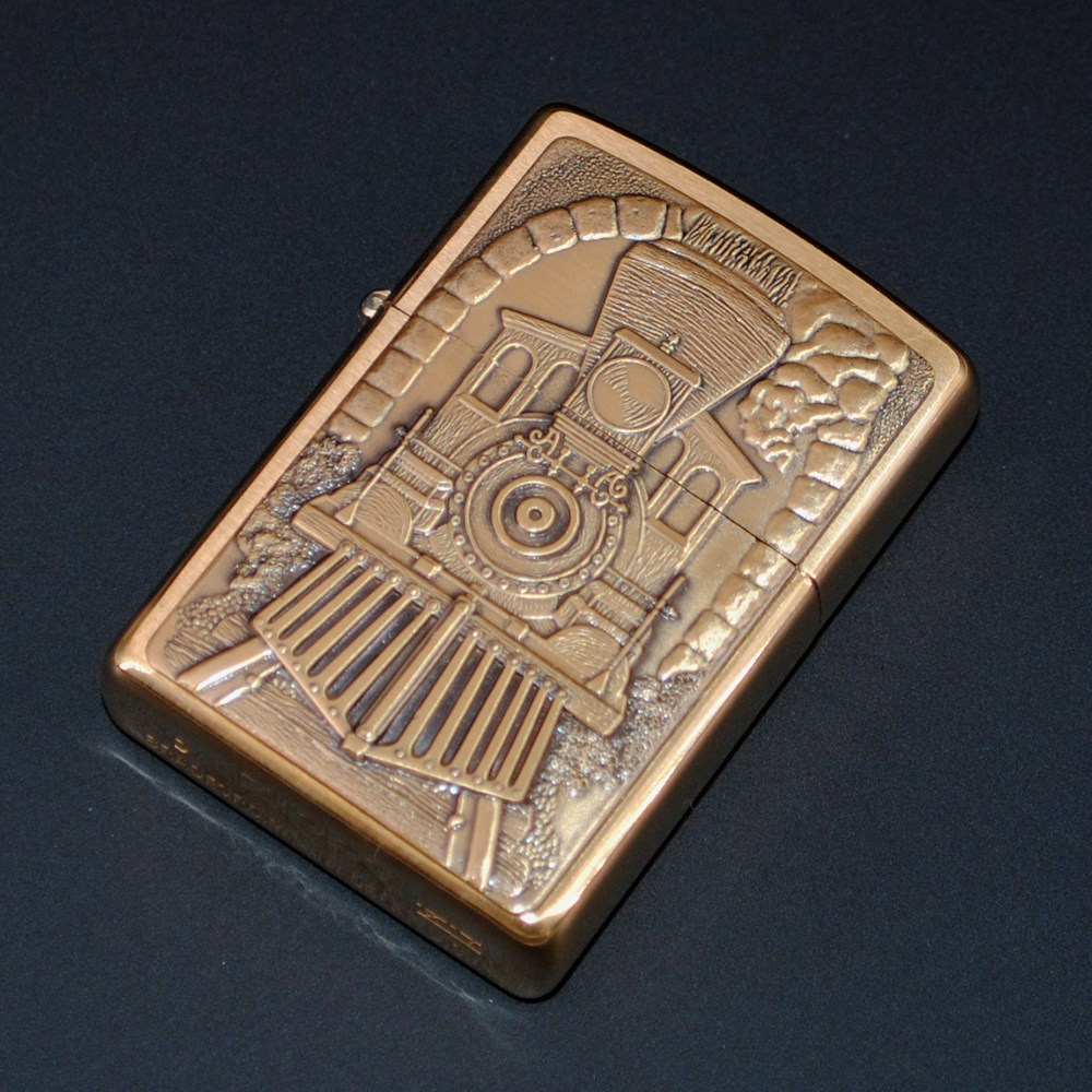 原装正品Zippo打火机-绝版收藏-1998年纯铜巴雷特火车头