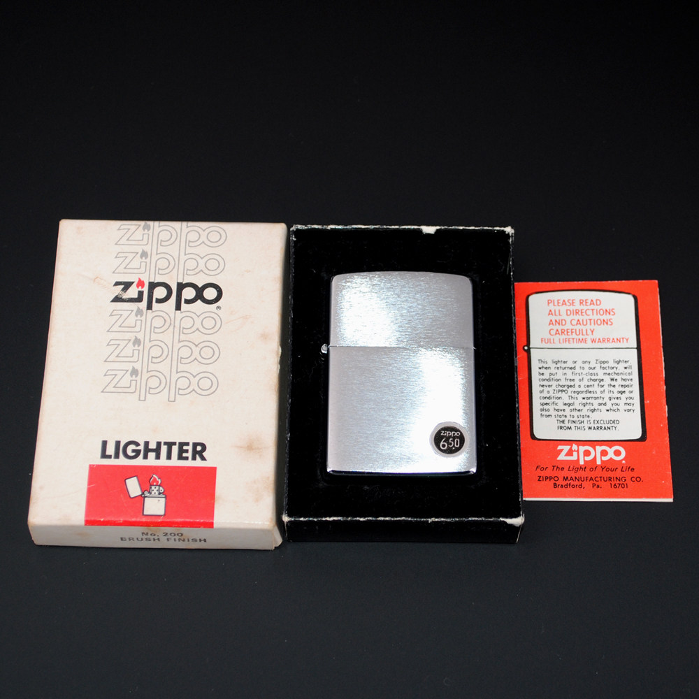 原装正品Zippo打火机-老机收藏-1982年镀铬拉丝光板机