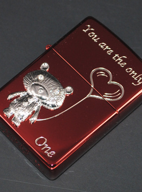 原装正品Zippo芝宝打火机-日韩收藏-2020年日版红色小熊爱心气球