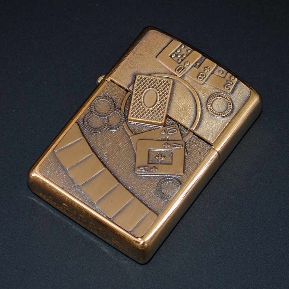 原装正品Zippo打火机-绝版收藏-1997年纯铜惊喜扑克