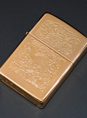 原装正品Zippo芝宝打火机-绝版收藏-1995年蚀刻镀金骆驼西部花纹