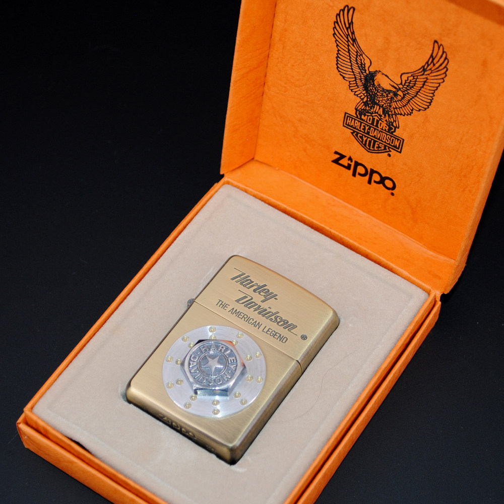 原装正品Zippo打火机-绝版收藏-1995年熏铜哈雷刹车盘纪念款
