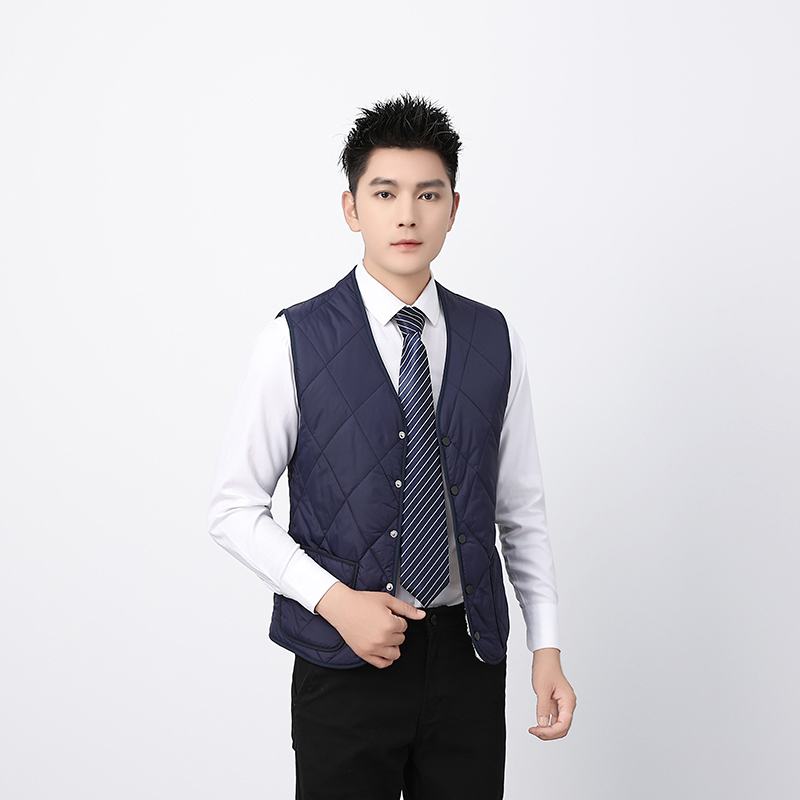 男士冬季羽绒棉马甲加绒保暖背心