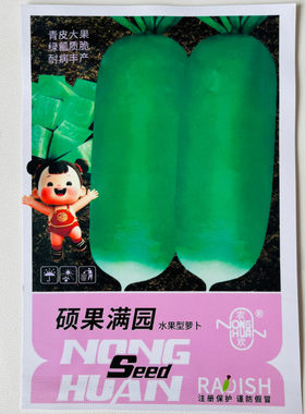 农欢硕果满园水果型萝卜种子 青皮大果绿瓤质脆 生食脆甜熟食面香