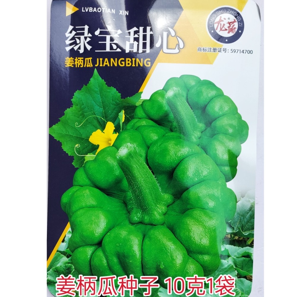 绿宝甜种姜柄瓜种子农家春播小南瓜种籽中早熟扁圆瓜种孑蔬菜种子