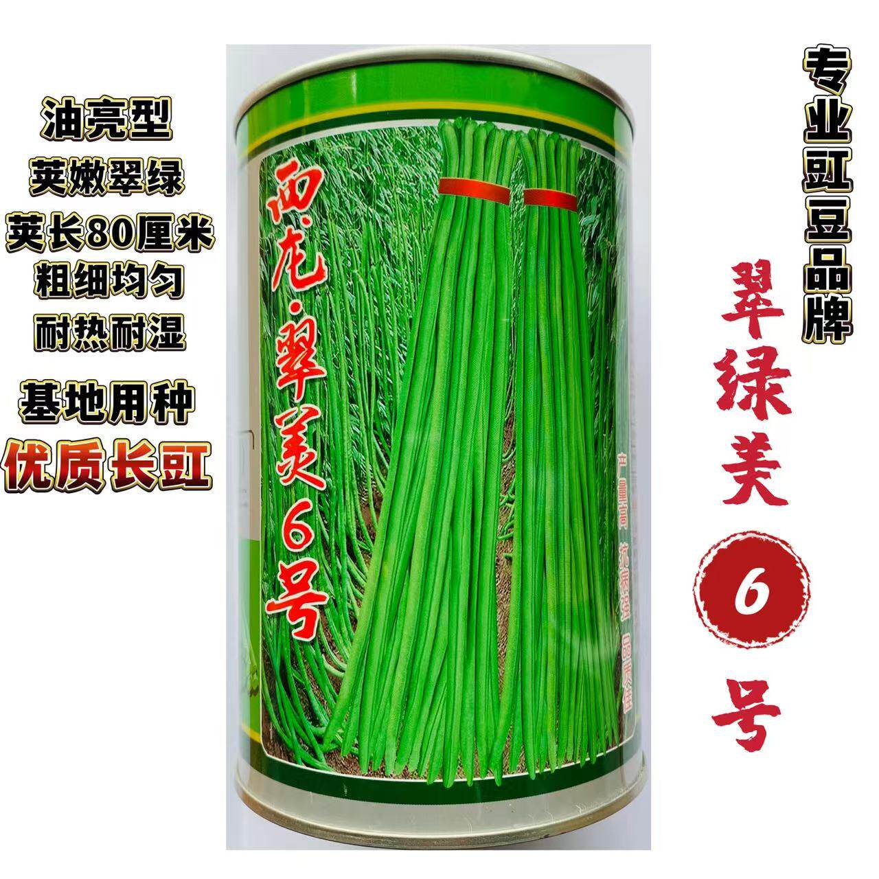 西龙翠美6号豇豆种子高产耐热耐湿油亮翠绿长豆角种籽春秋蔬菜孑