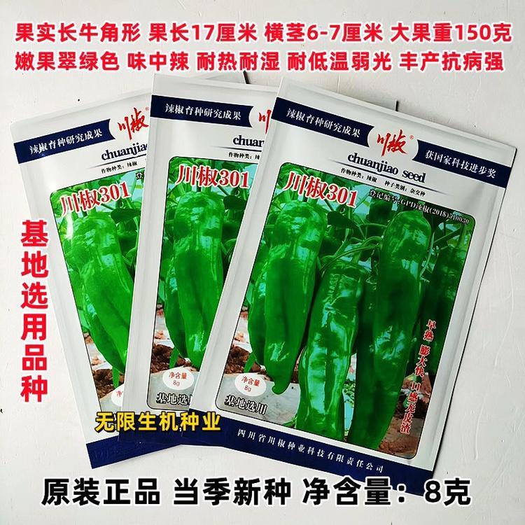 川椒301辣椒种子杂交种蔬菜种子早熟牛角椒泡椒种子耐热耐湿耐寒