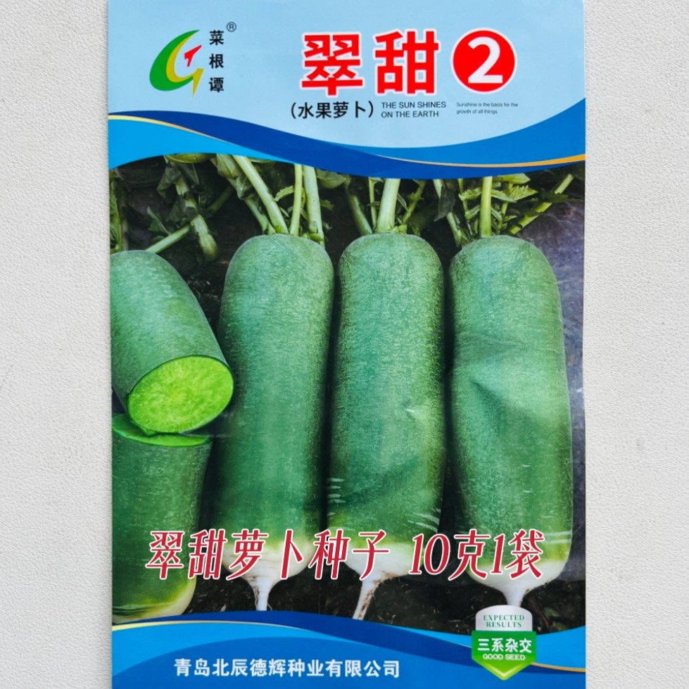 翠甜水果萝卜种子三系杂交生吃脆甜微辣青萝卜种籽丰产罗卜蔬菜孑