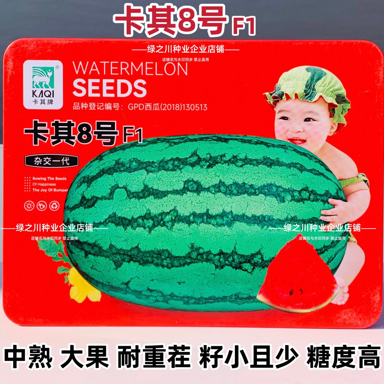 卡其8号大号西瓜种子抗病耐重茬小籽高糖西瓜特大椭圆形西瓜种籽