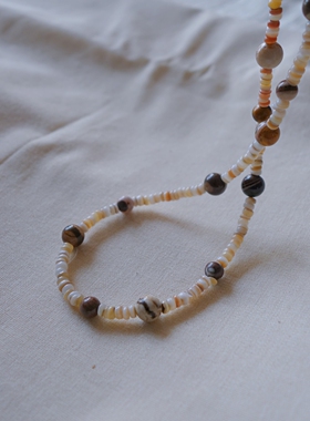 原创设计贝壳天然石美拉德风项链