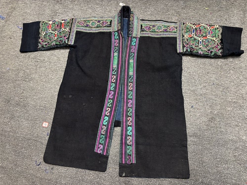 特色手工艺品老土布衣服裤子马甲苗族衣服非遗老绣服饰A182