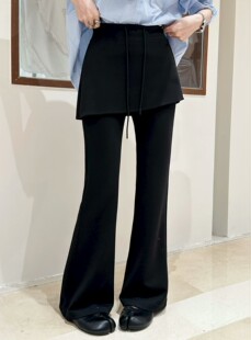 子长裤 欧洲站2026夏新款 屁帘裤 假两件韩式 时尚 百搭高腰显瘦休闲裤