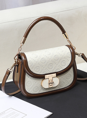 CKEZ正品小众轻奢撞色手提包包女2026新款小方包高级感单肩斜挎包