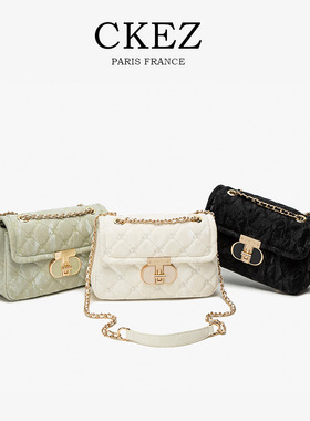 CKEZ正品夏季包包女式2024新款女包链条斜跨包通勤单肩女包小方便