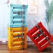 酒吧奶茶店垃圾箱卫生桶摆件 箱垃圾桶创意个性 复古工业风美式 集装