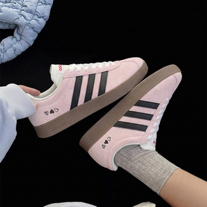 球鞋定制 Adidas/阿迪达斯 Neo VL 酷黑莓莓浪漫校园德训女子板鞋