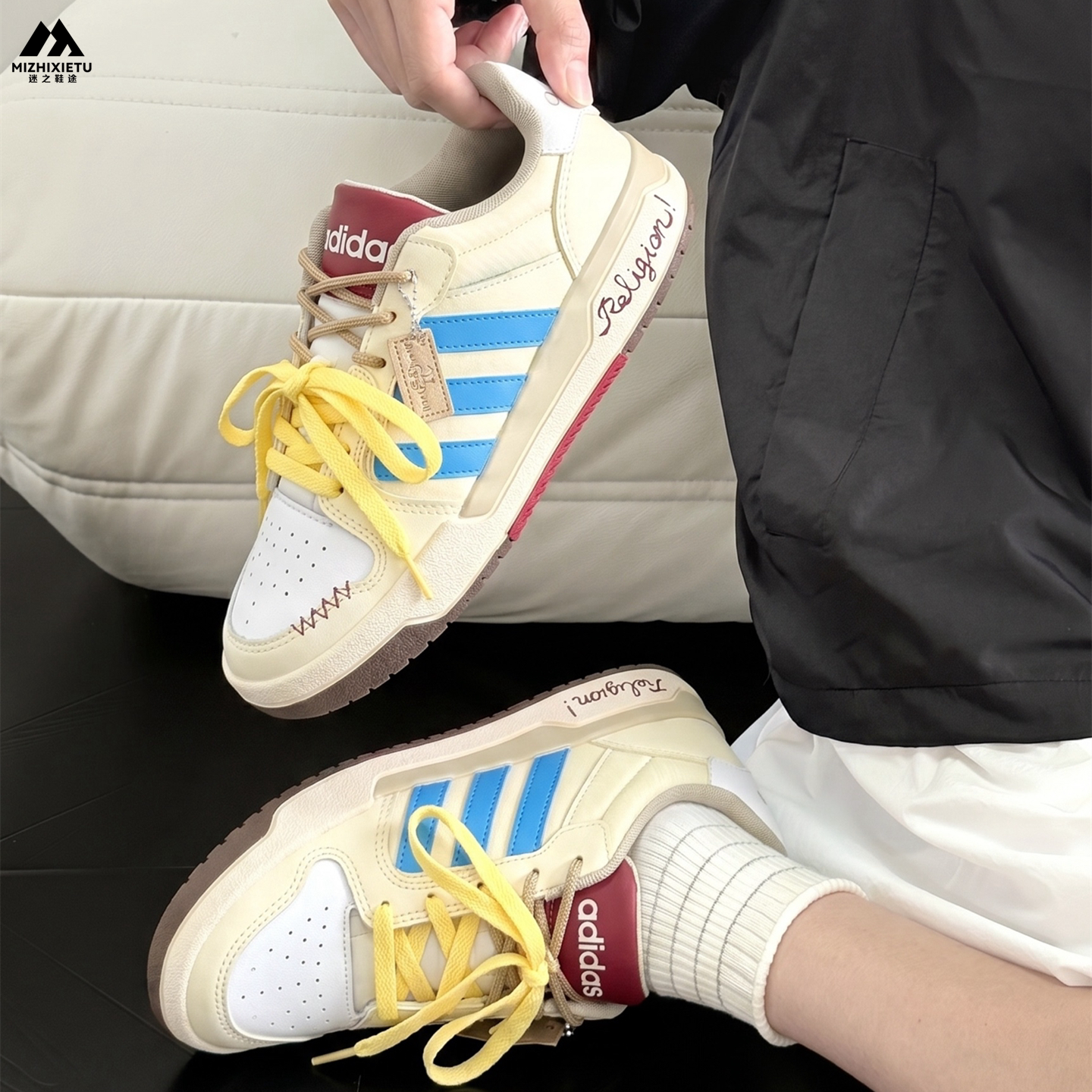 球鞋定制Adidas/阿迪达斯 neo Entrap 黄油奶熊校园风男女子板鞋