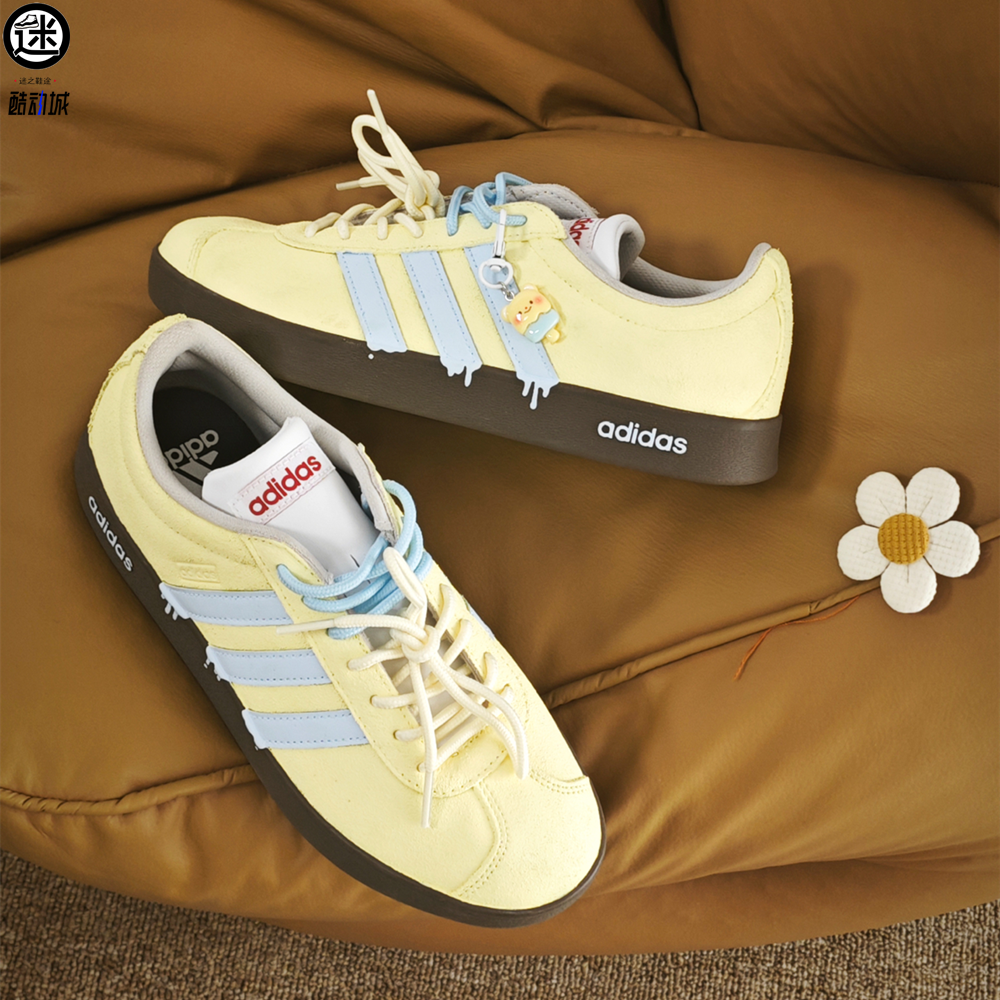 球鞋定制 Adidas/阿迪达斯 VL COURT 海盐小熊芭蕾风德训女子板鞋,运动鞋new,板鞋,淘宝优惠券,粉丝福利购,淘宝优惠卷