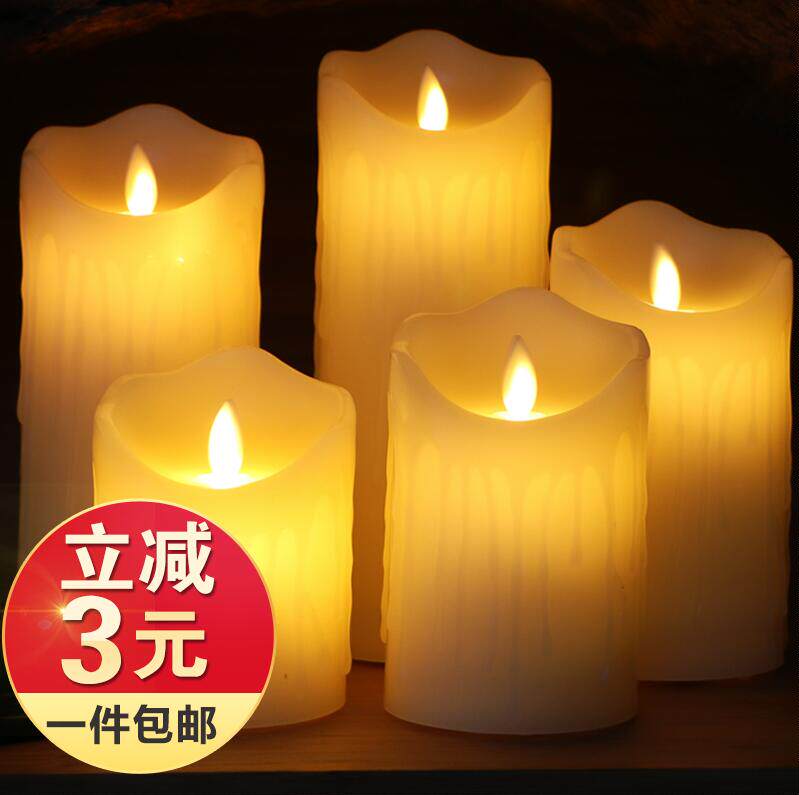 led电子蜡烛灯流泪滴蜡摇摆仿真石蜡假蜡烛婚庆浪漫酒店餐厅装饰