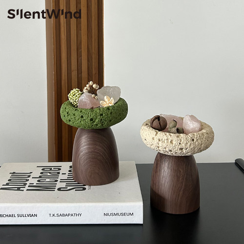 水泥石香薰晶石高脚托盘