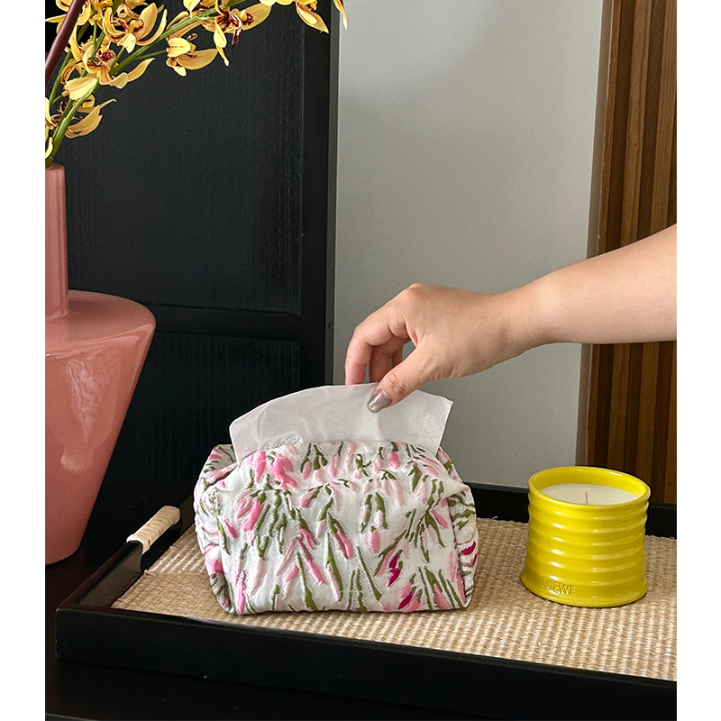 【樱语织春】提花面料布艺纸巾套