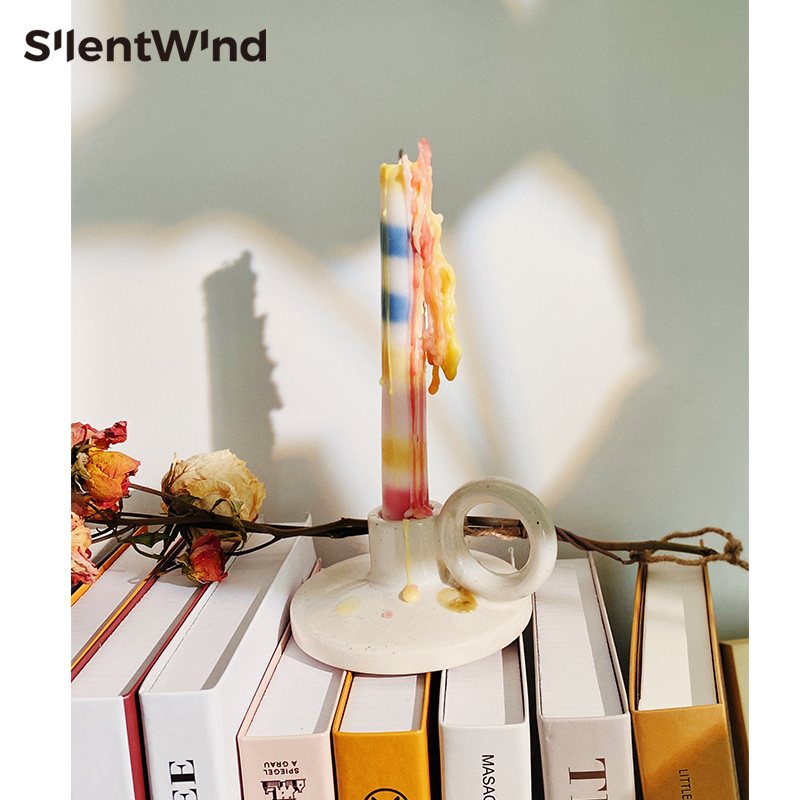 彩色滴泪长杆蜡烛盒装氛围家用