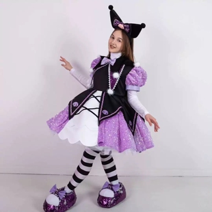 黑紫猫耳亮片蓬蓬裙成人走秀景区游乐园巡游表演服装童话奇幻舞台