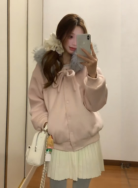 甜妹过冬标配！粉色棉服yyds