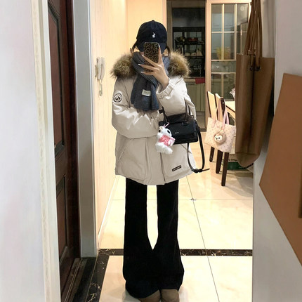 超好看工装棉服女2025冬季新款派克服加厚韩系宽松小个子棉衣外套