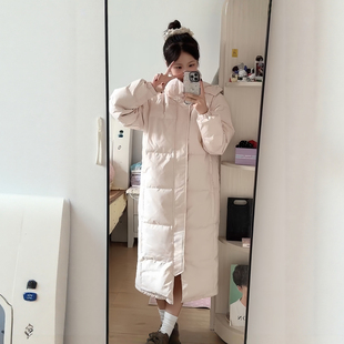 情侣棉衣韩版 新款 宽松外套 过膝加厚2025年冬季 中戏羽绒棉服女长款