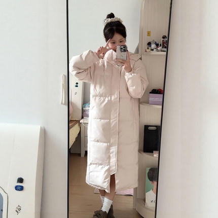 中戏羽绒棉服女长款过膝加厚2025年冬季新款情侣棉衣韩版宽松外套